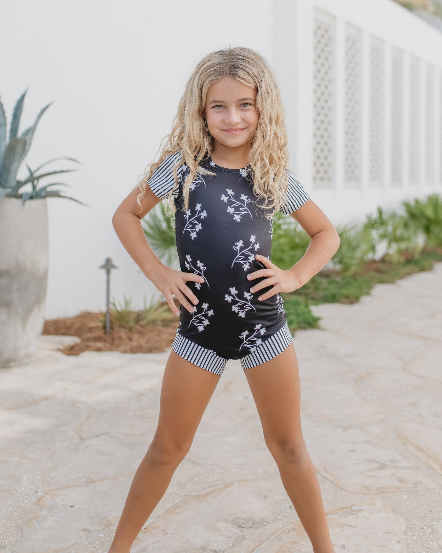Black Floral Leotard