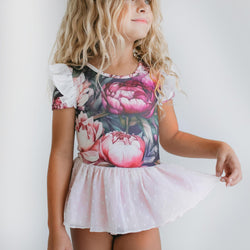 Vintage Floral Skirted Leotard