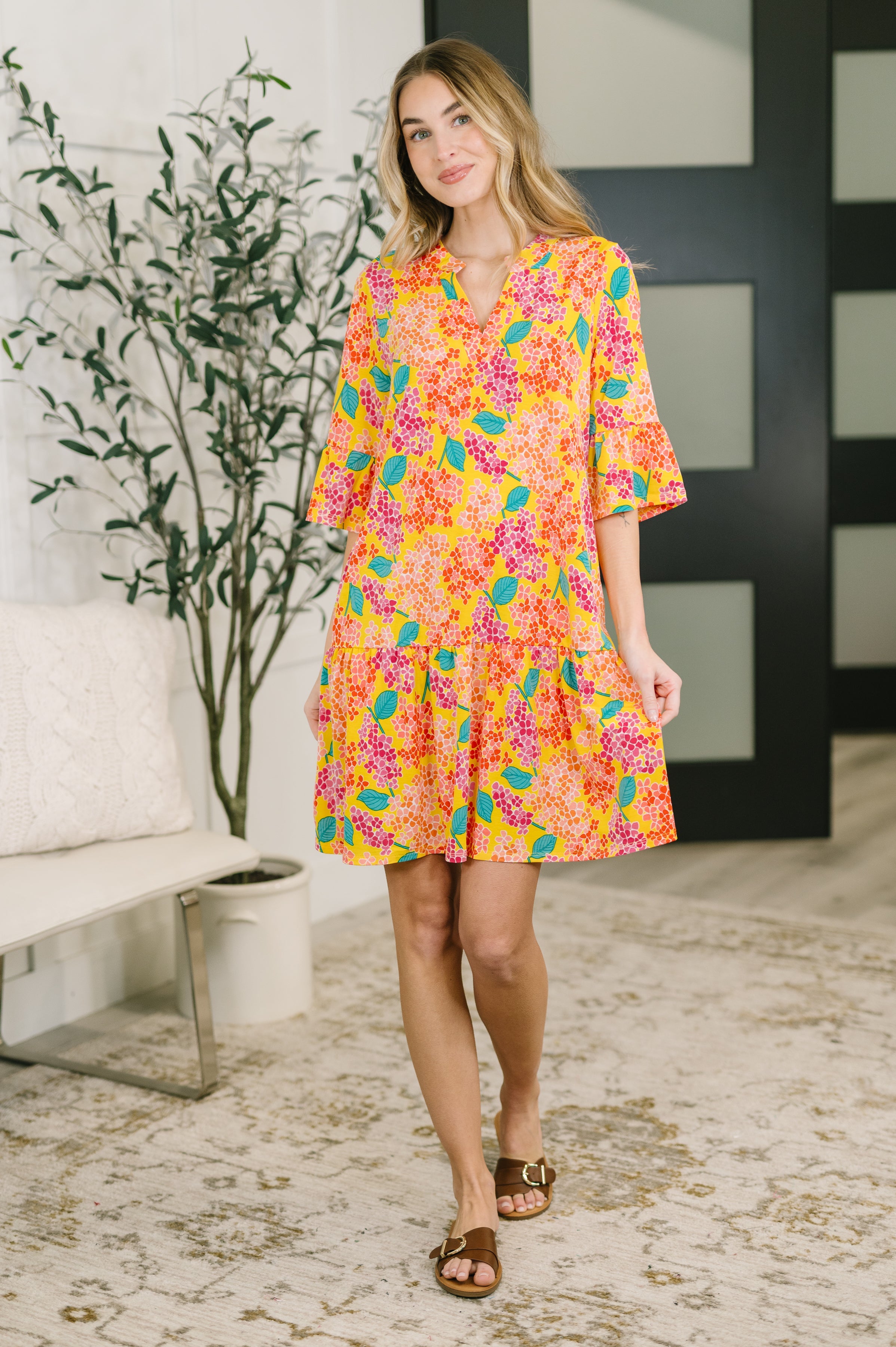 Lizzy Sunday Dress in Leaf Multi Floral-