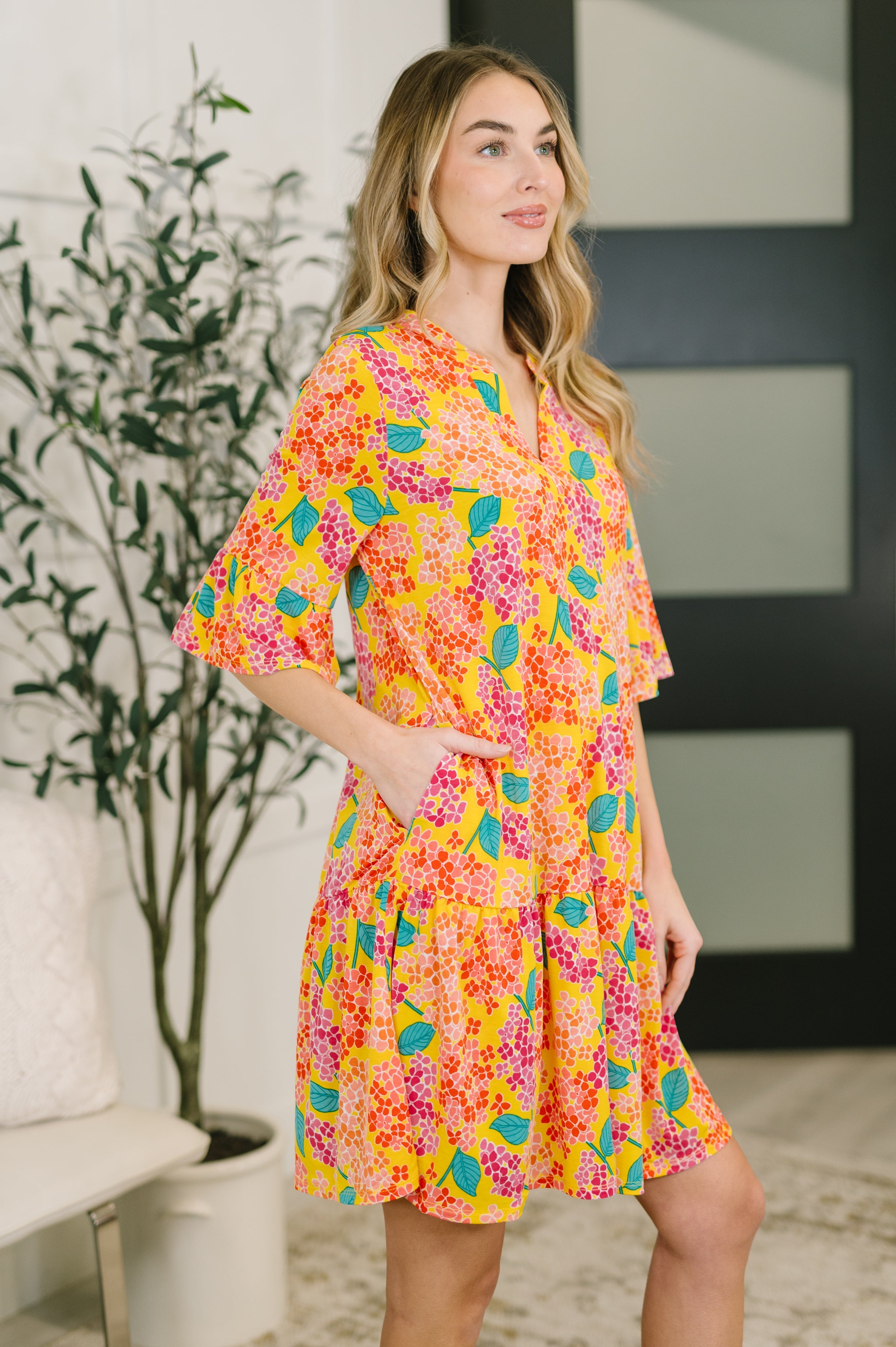 Lizzy Sunday Dress in Leaf Multi Floral-