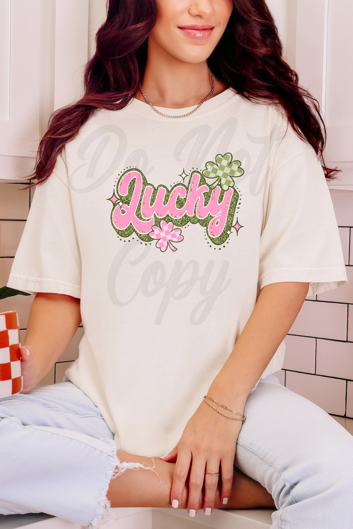 Lucky Pink & Green Tee or Sweatshirt