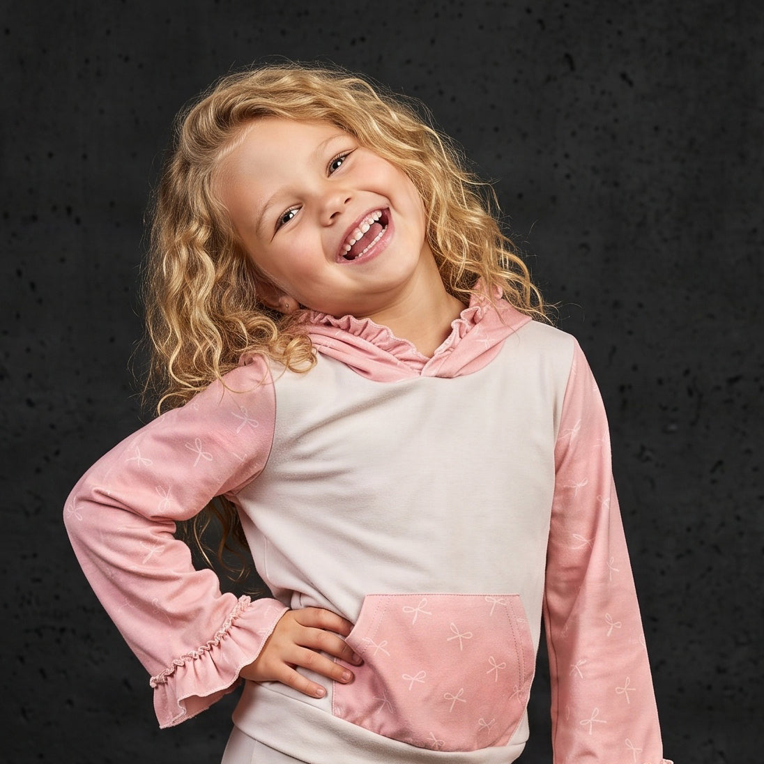 Pink Bow Lucy Hooded Set
