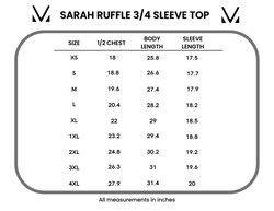 3/4 Sleeve Sarah Ruffle - Holiday Berry FINAL SALE