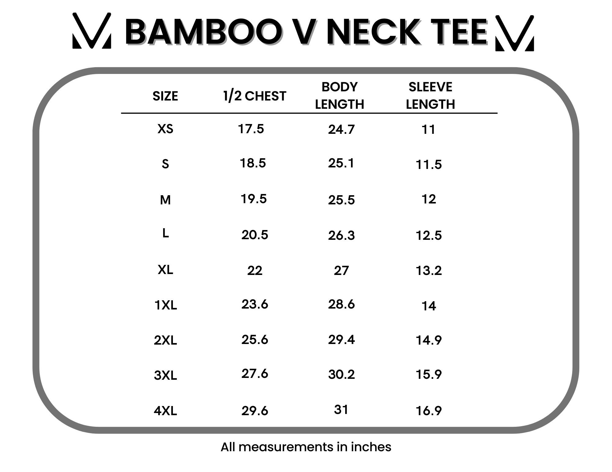 Bamboo V Neck Tee - Black