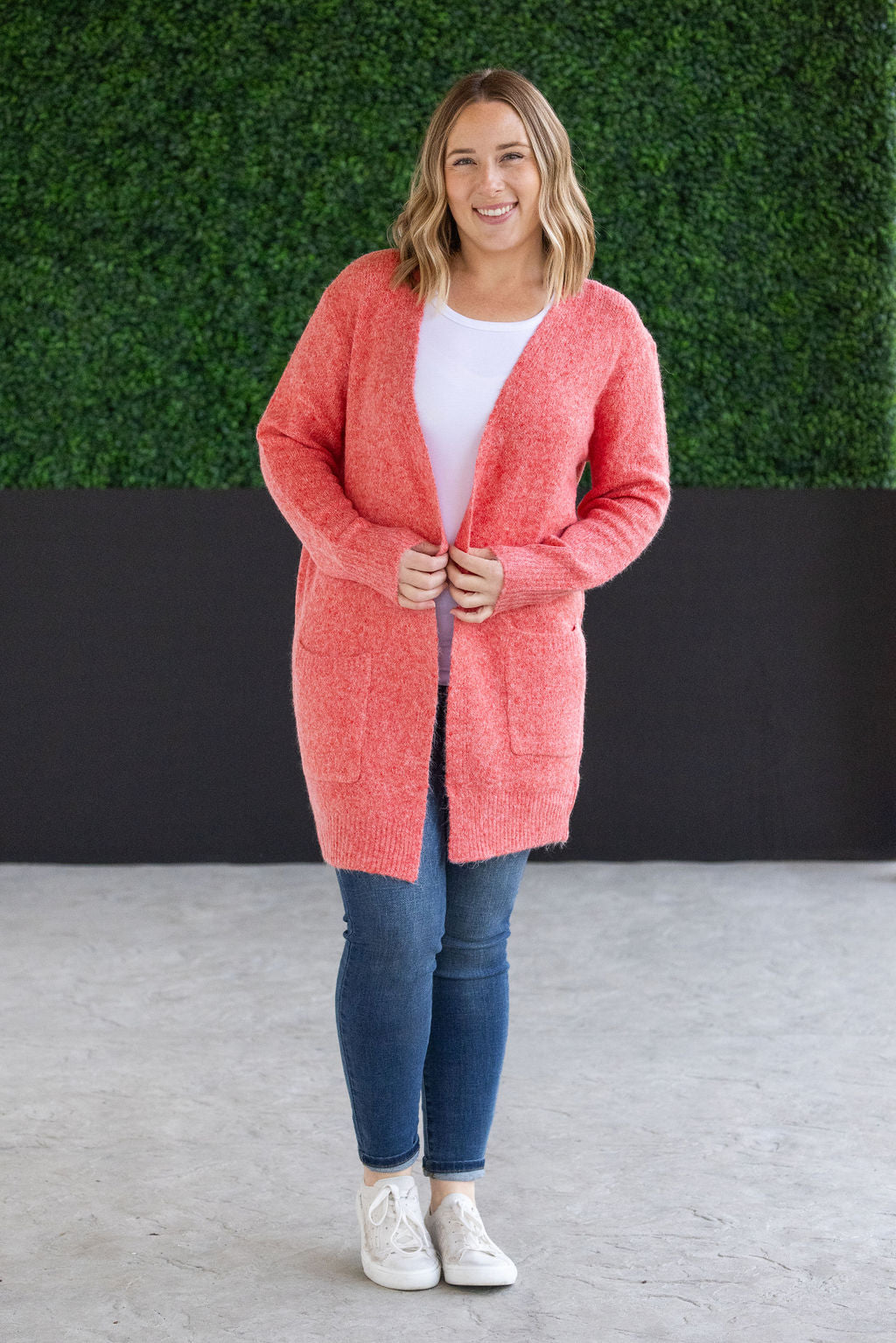 Madison Cozy Cardigan - Cherry Blush