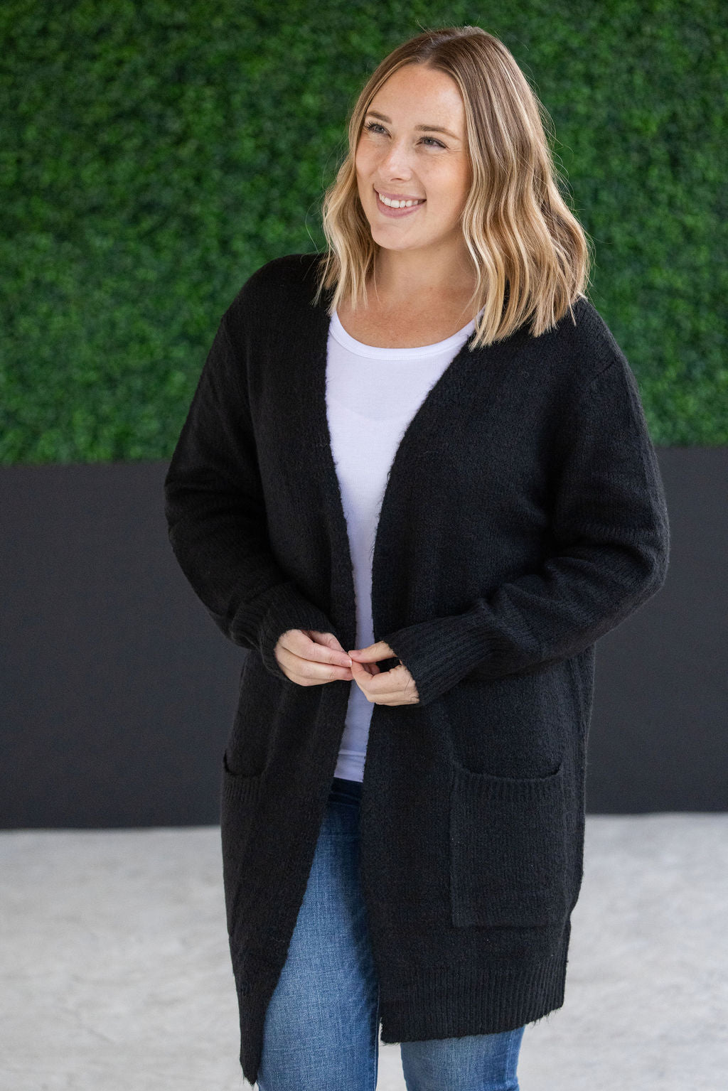 Madison Cozy Cardigan - Jet Black