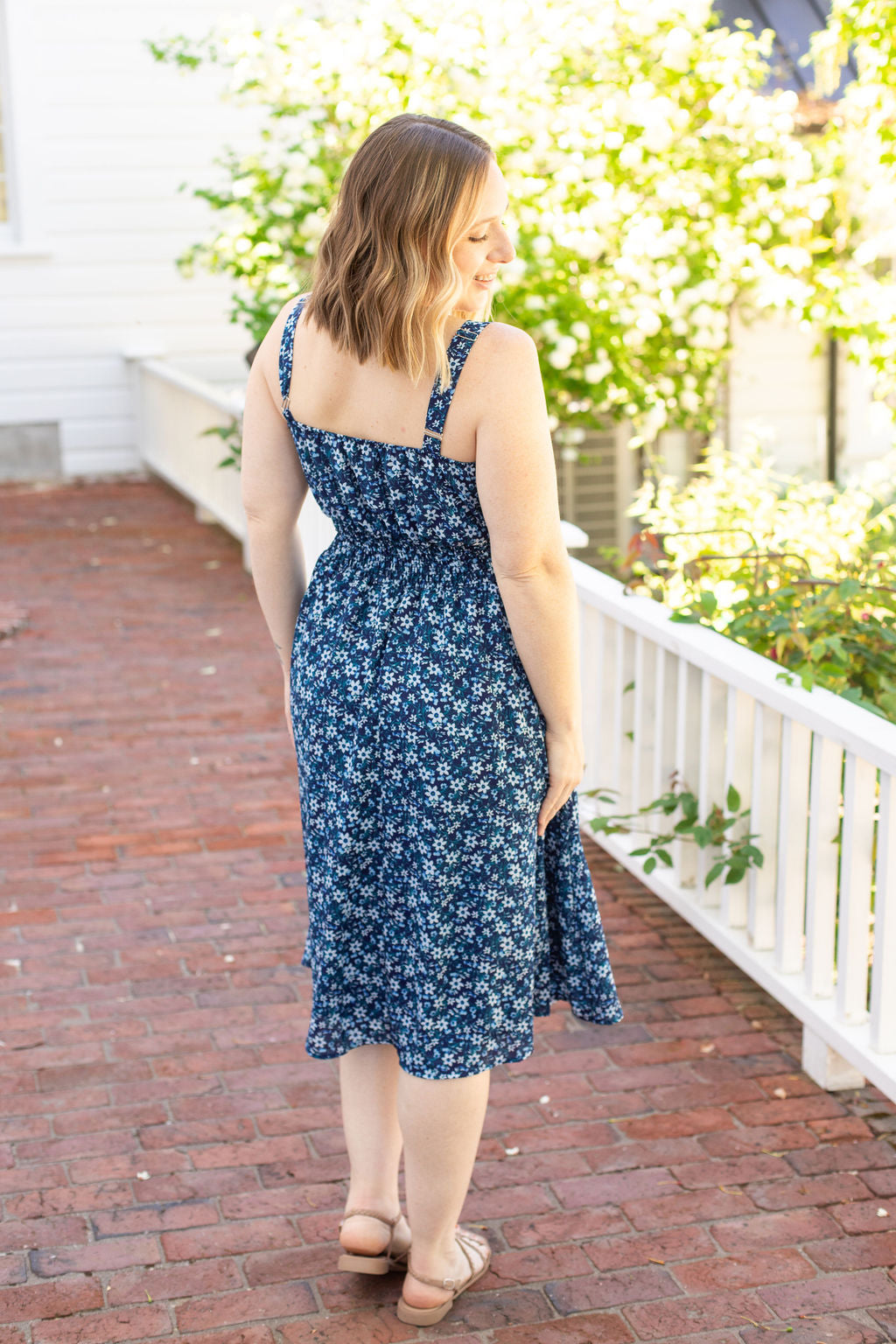 Cassidy Midi Dress - Blue Floral Mix | Summer Dress