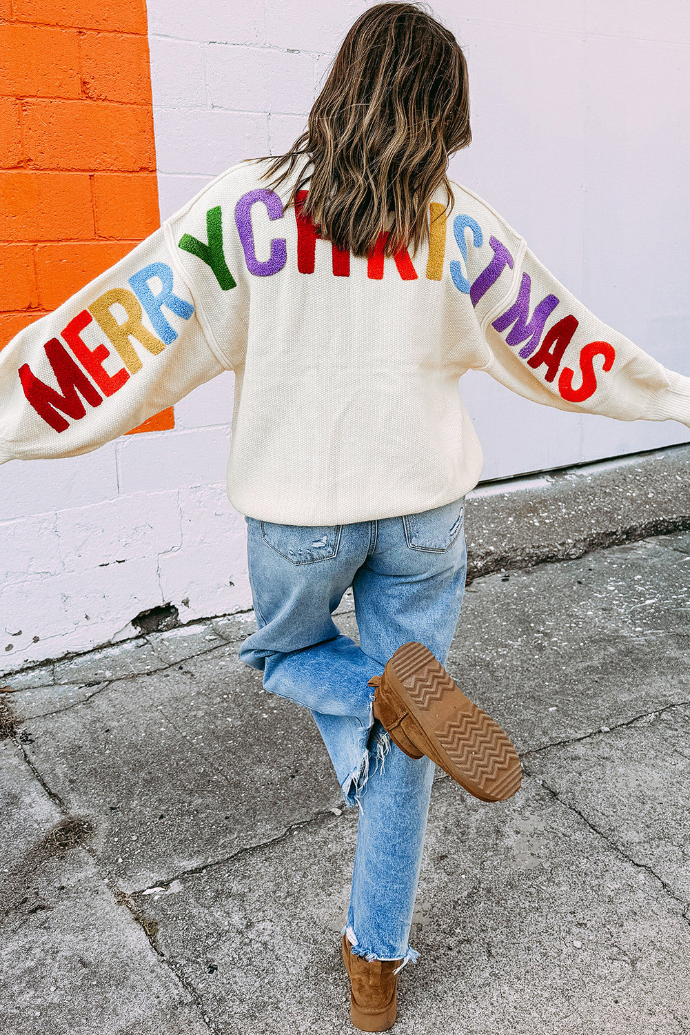 Merry Christmas Chenille Graphic Sweater WTW