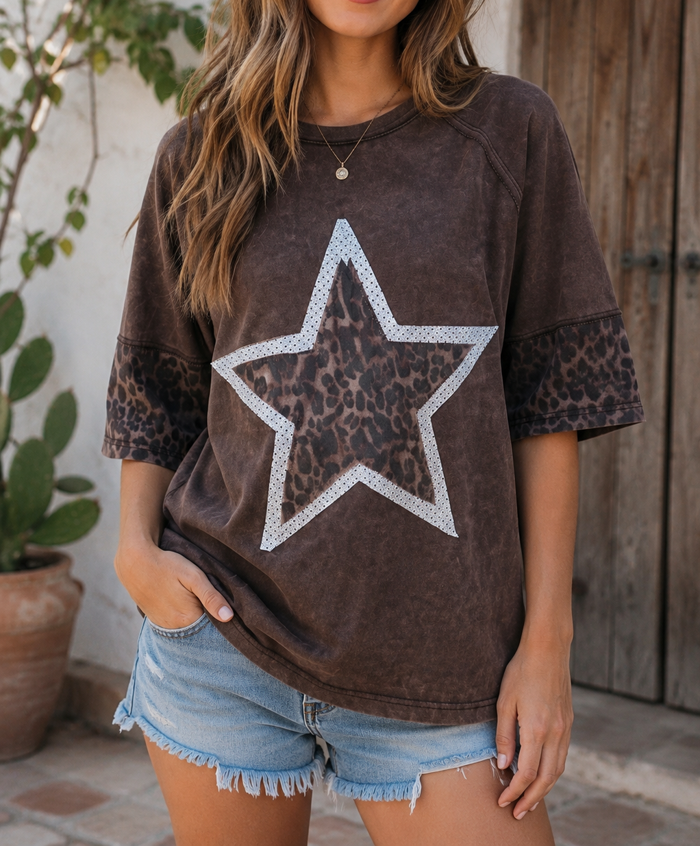 Mineral Wash Star Leopard Shirt WTW