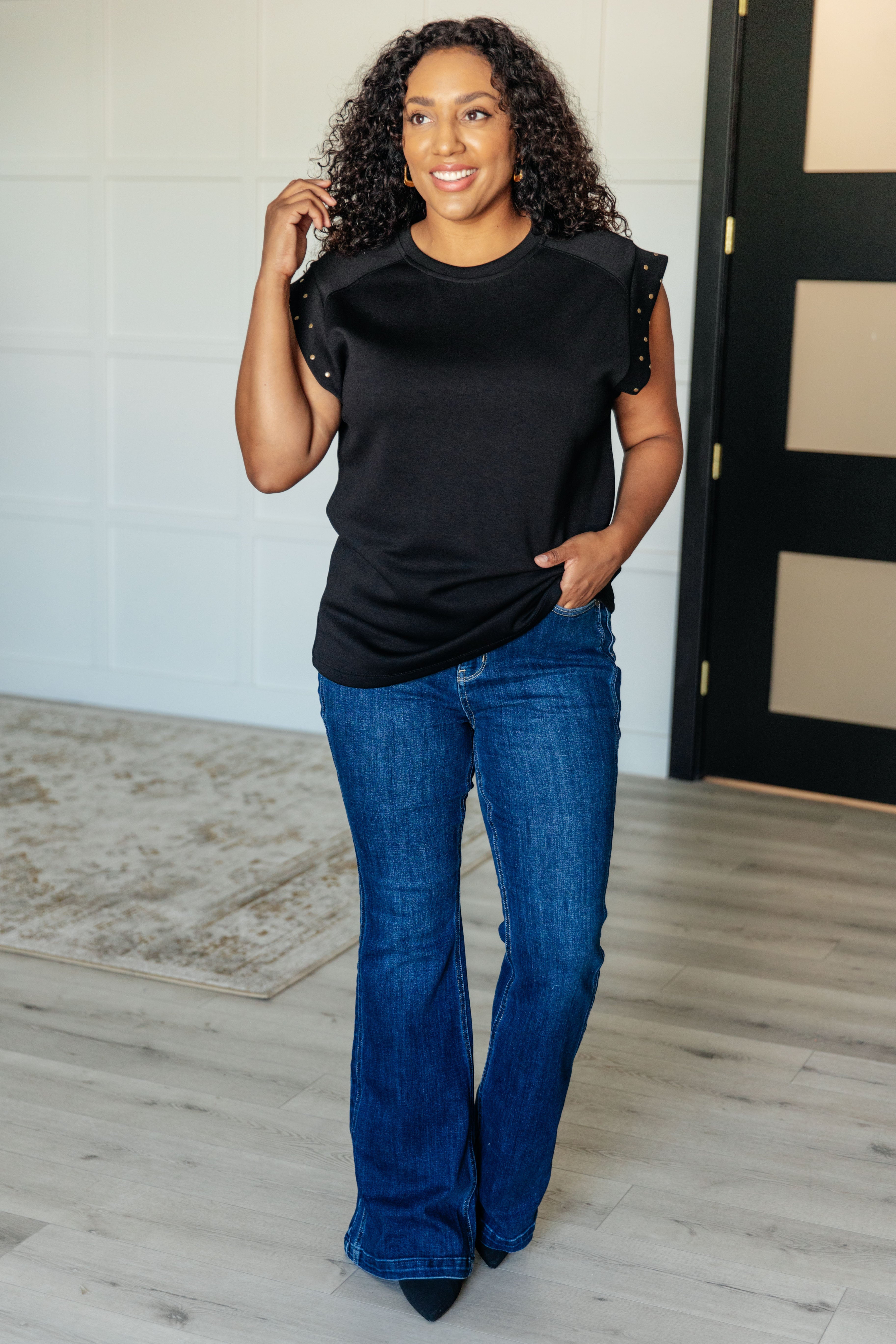 My Domain Studded Cap Sleeve Top