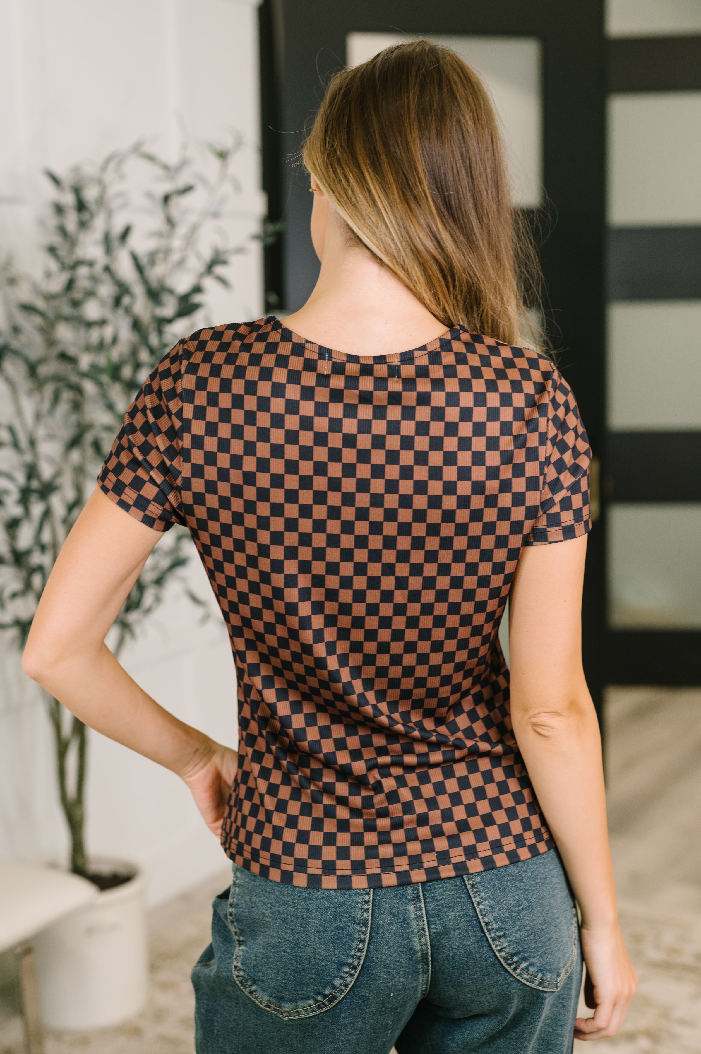No One Else Checkered Casual Tee