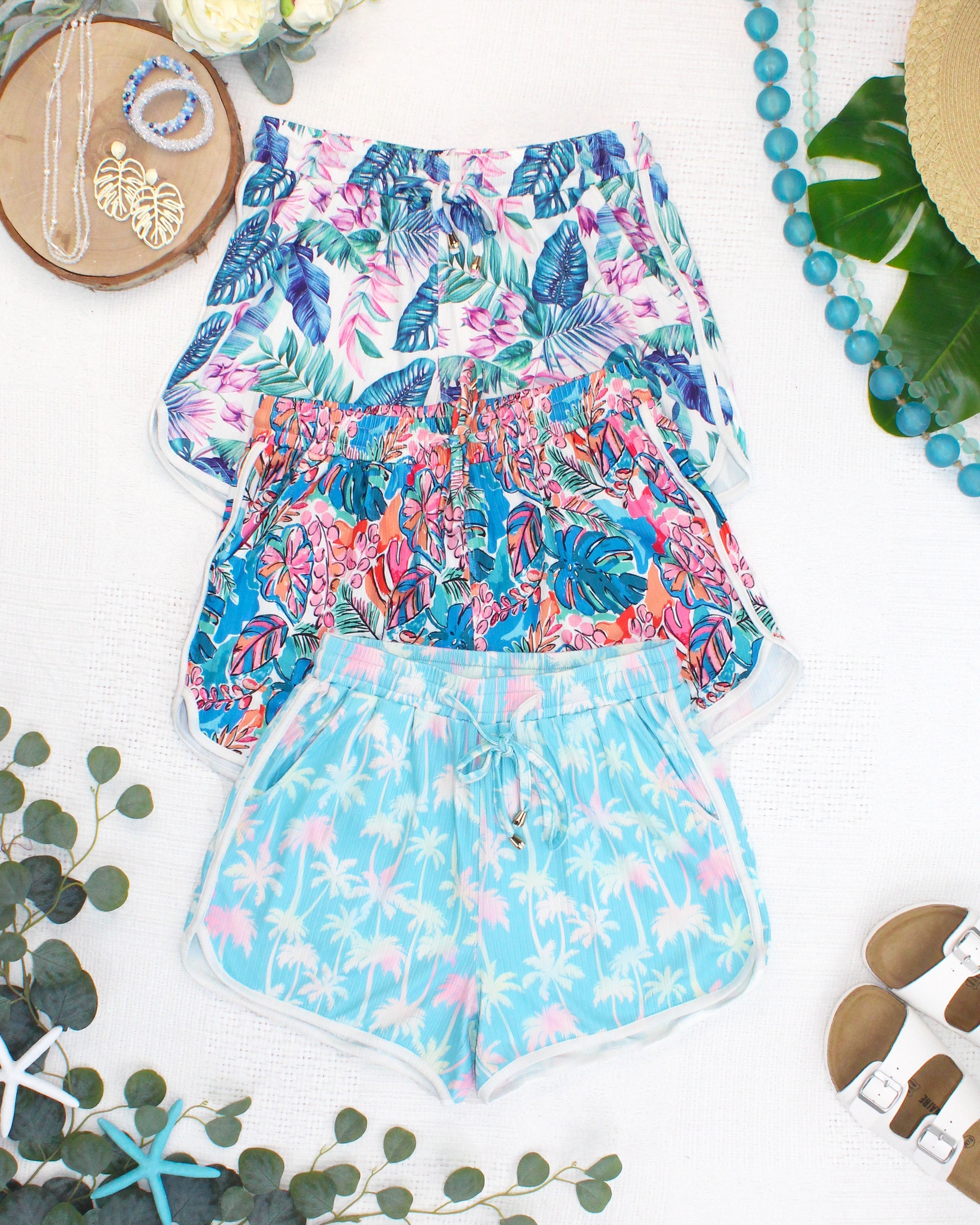 Nova Summer Shorts - Tropical Leaf