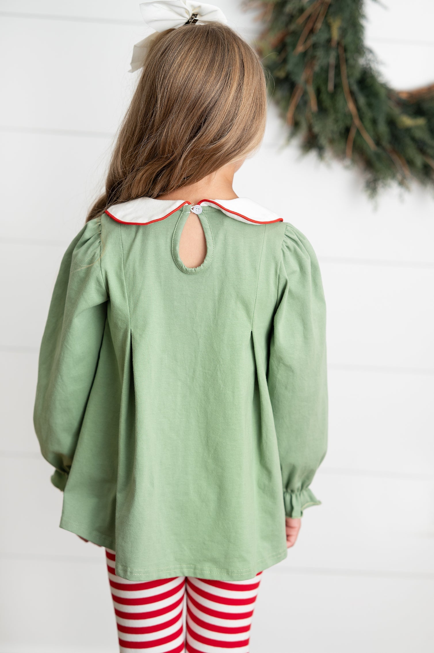 Green Candy Cane Stripe Santa Pant Set