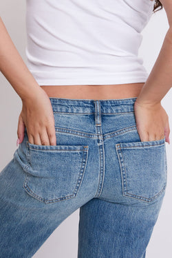 Women's Luxe Brittany Low Rise Wide Leg Cuff Jeans