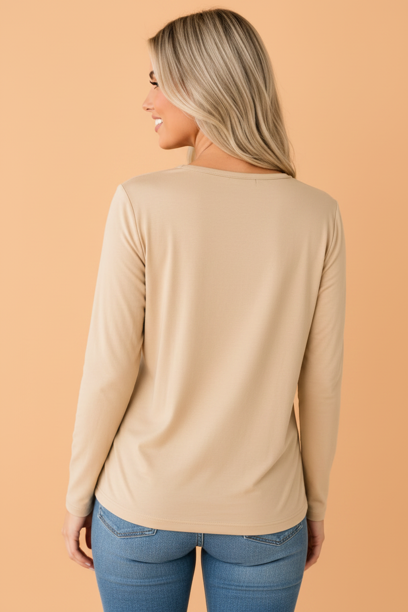 Flower Petal Patchwork Long Sleeve Top