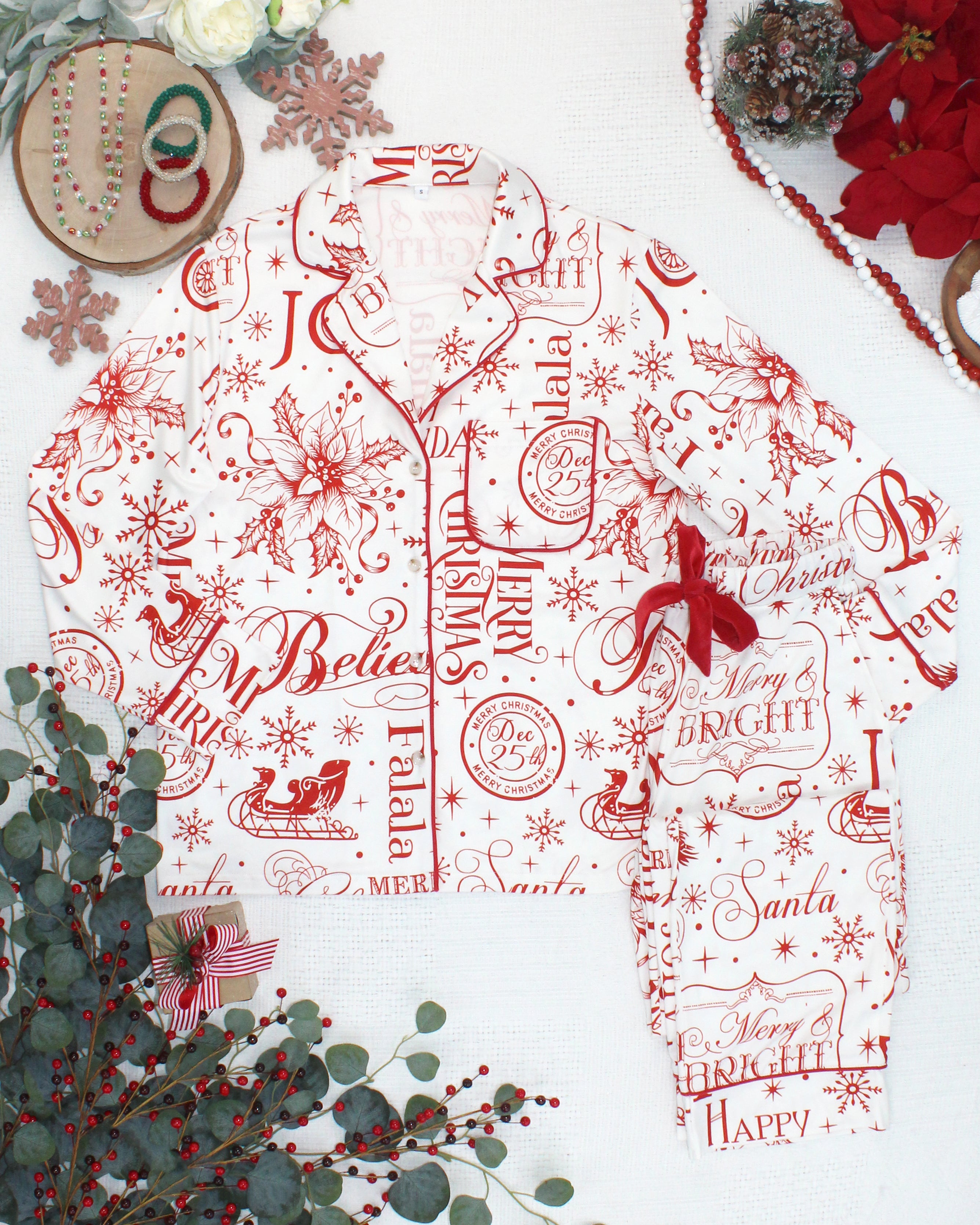 Pajama Top and Pants Set - Merry & Bright