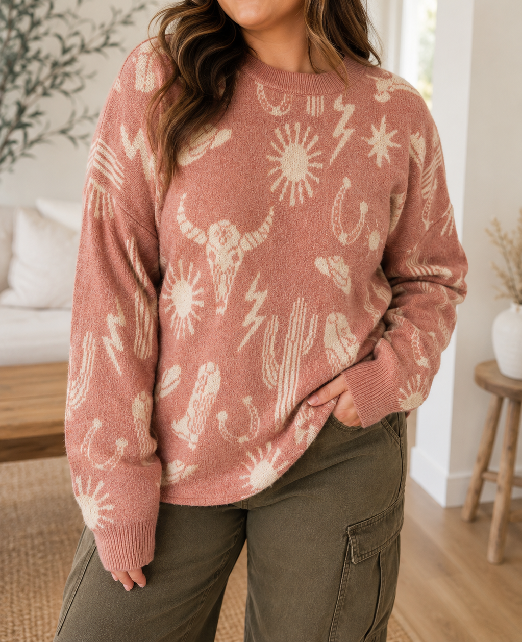 Peach Western Sweater WTW