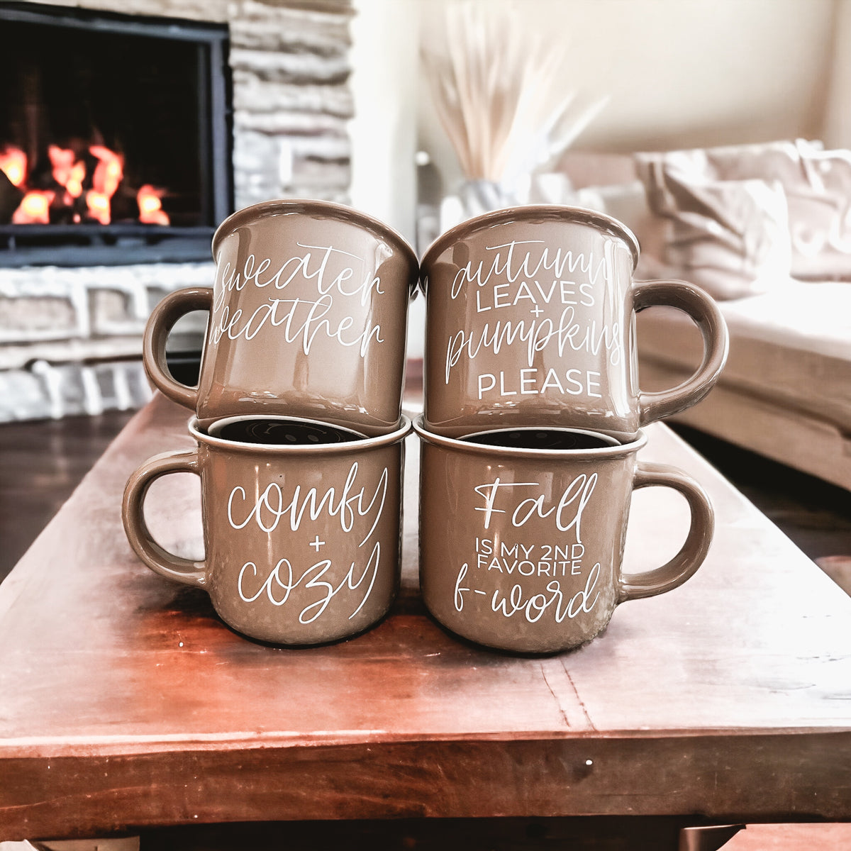 fall farmhouse style mug with humor
funny seasonal mug for halloween and thanksgiving
witty fall phrase coffee cup for women
giftable fall coffee mug for girlfriend or wife