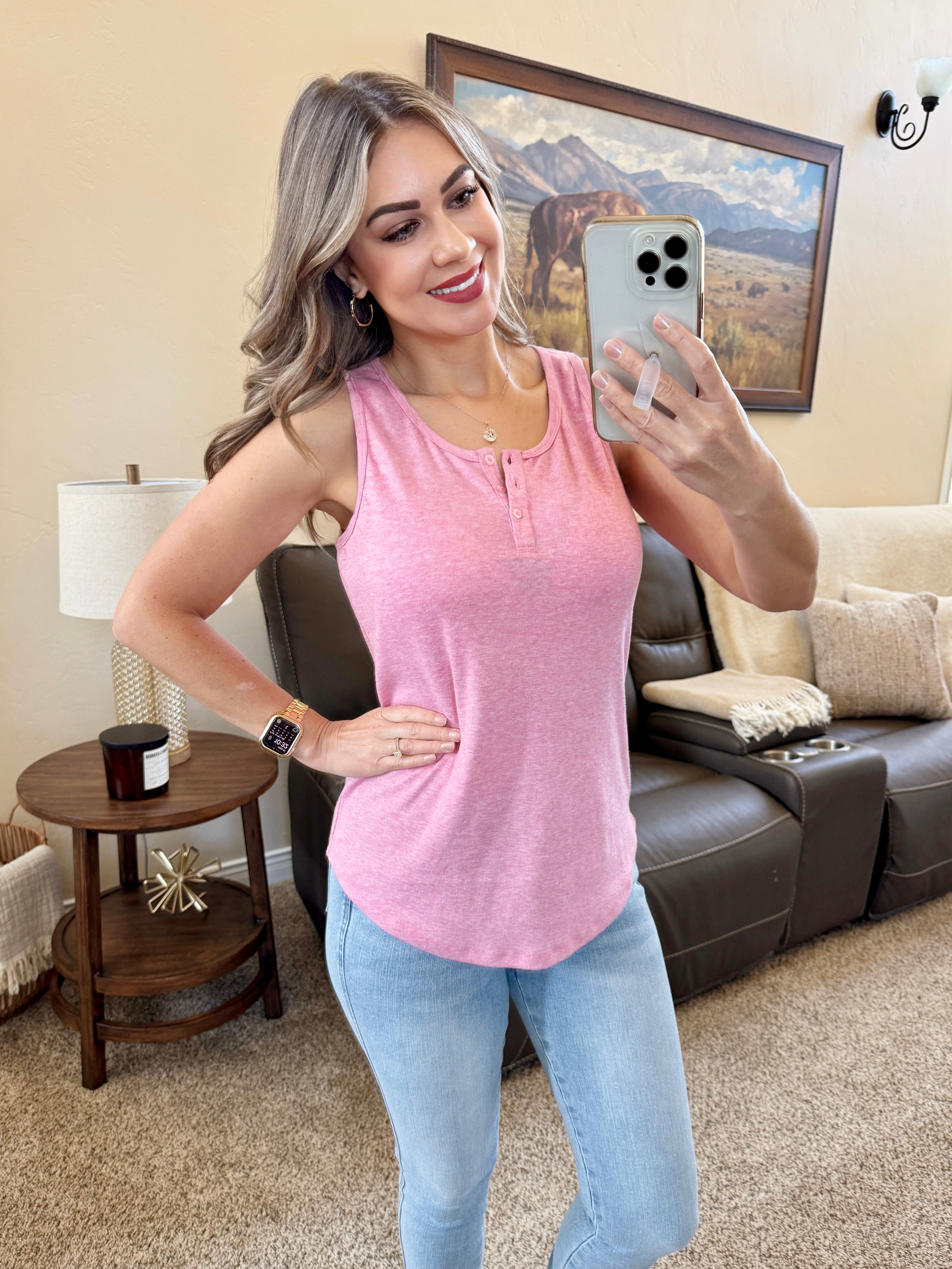 Alison Henley Tank - Rose