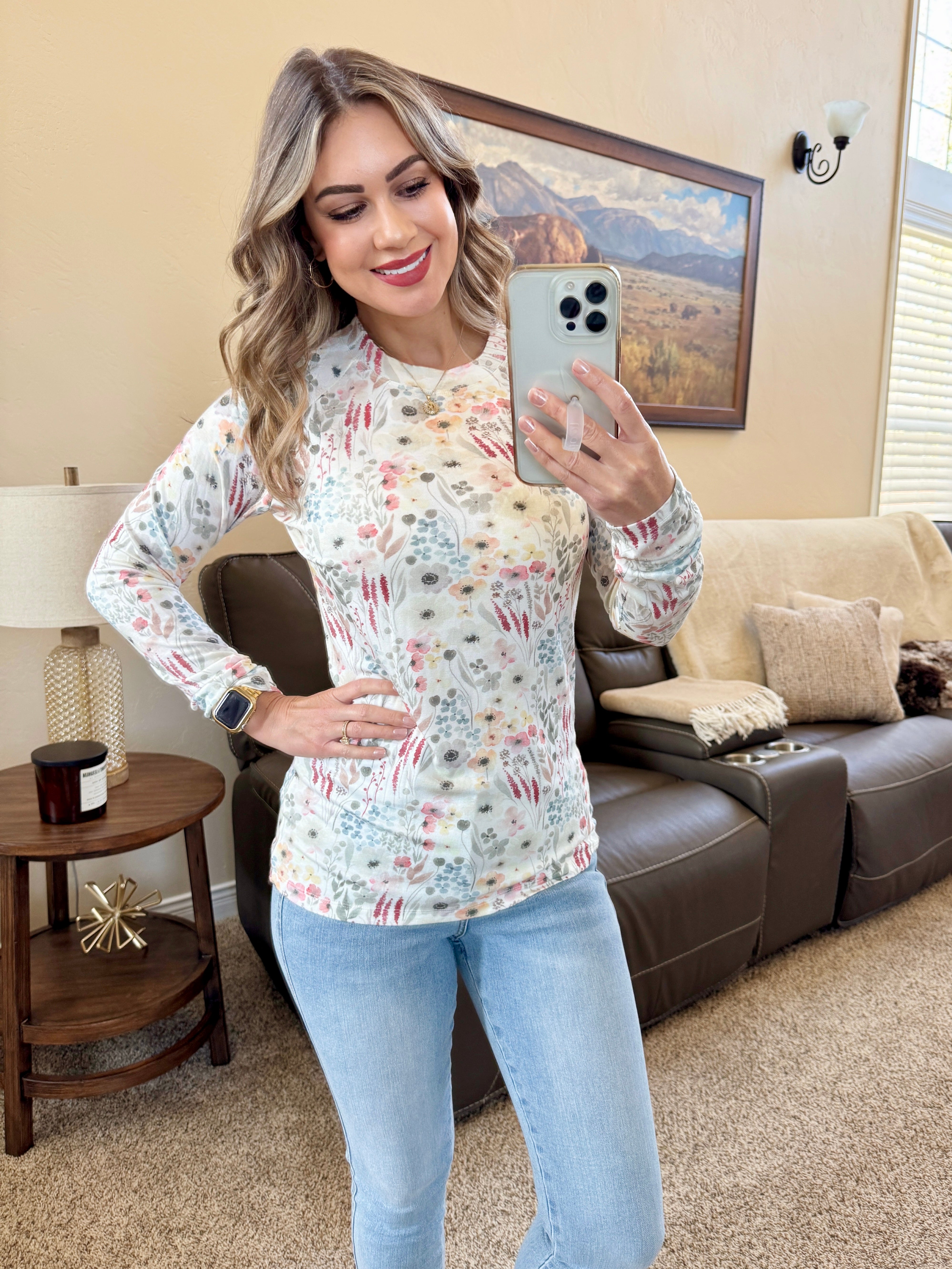 Blair Long Sleeve Top - Wildflower Gardens