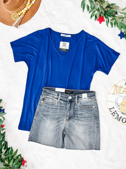 Chloe Cozy Tee - Royal Blue