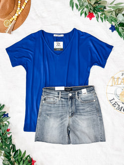 Chloe Cozy Tee - Royal Blue