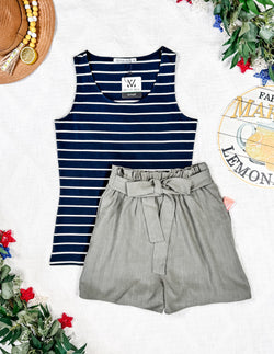 Libby Linen Shorts - Olive