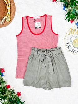 Libby Linen Shorts - Olive
