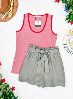 Libby Linen Shorts - Olive