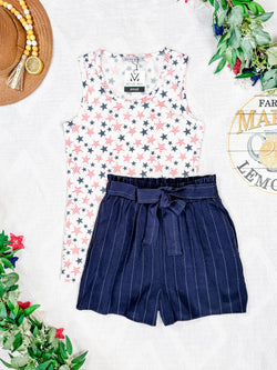 Libby Linen Shorts - Navy