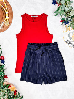 Libby Linen Shorts - Navy