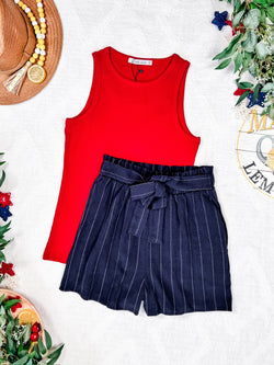 Libby Linen Shorts - Navy