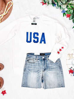USA Pullover - White