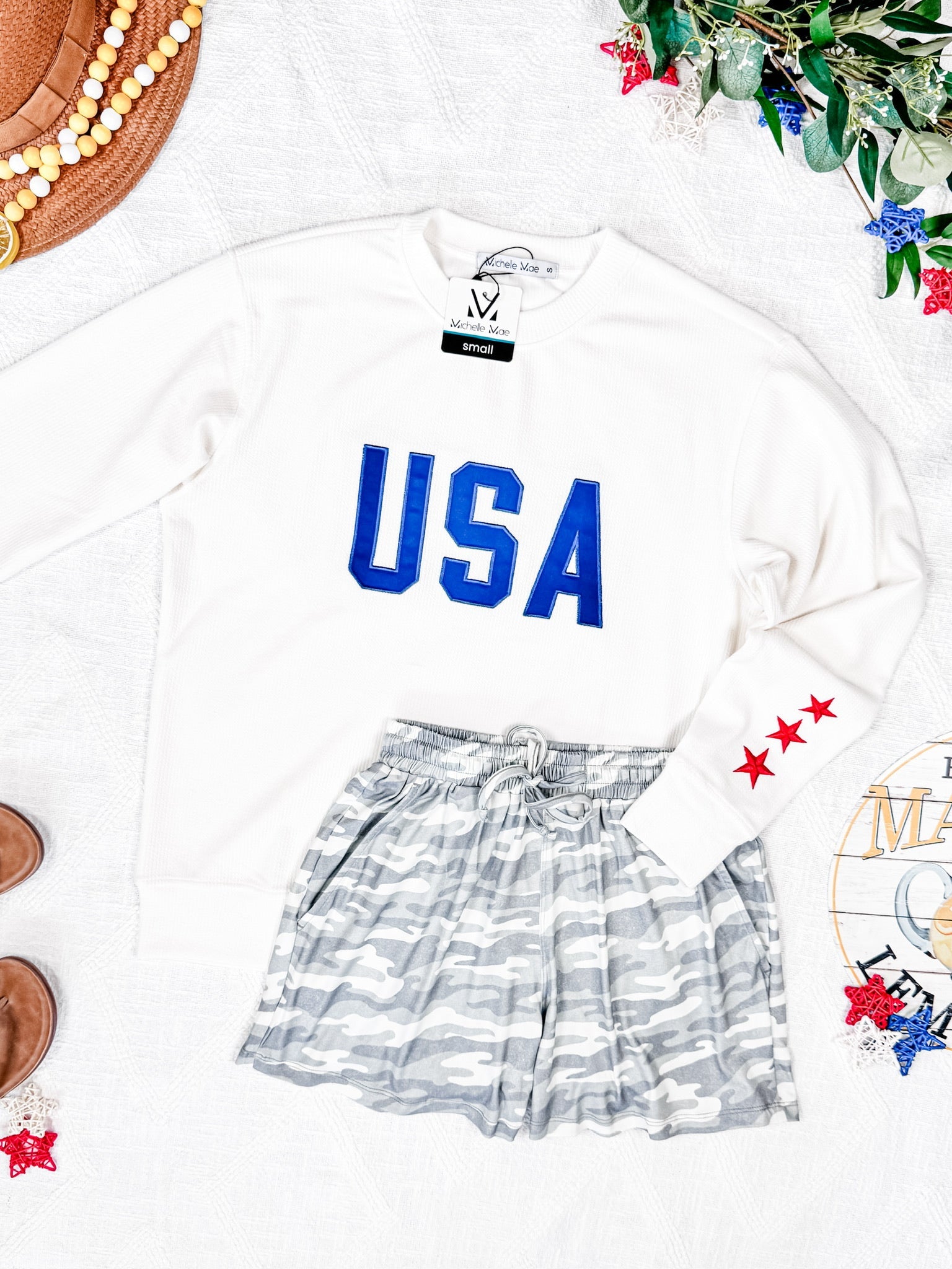 USA Pullover - White