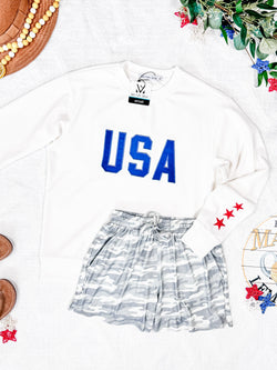 USA Pullover - White