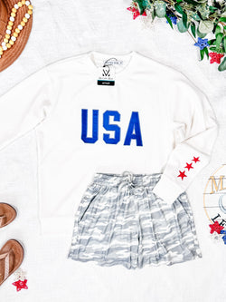 USA Pullover - White