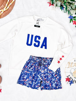 USA Pullover - White
