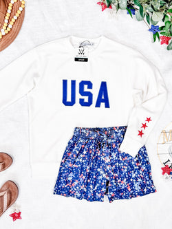 USA Pullover - White