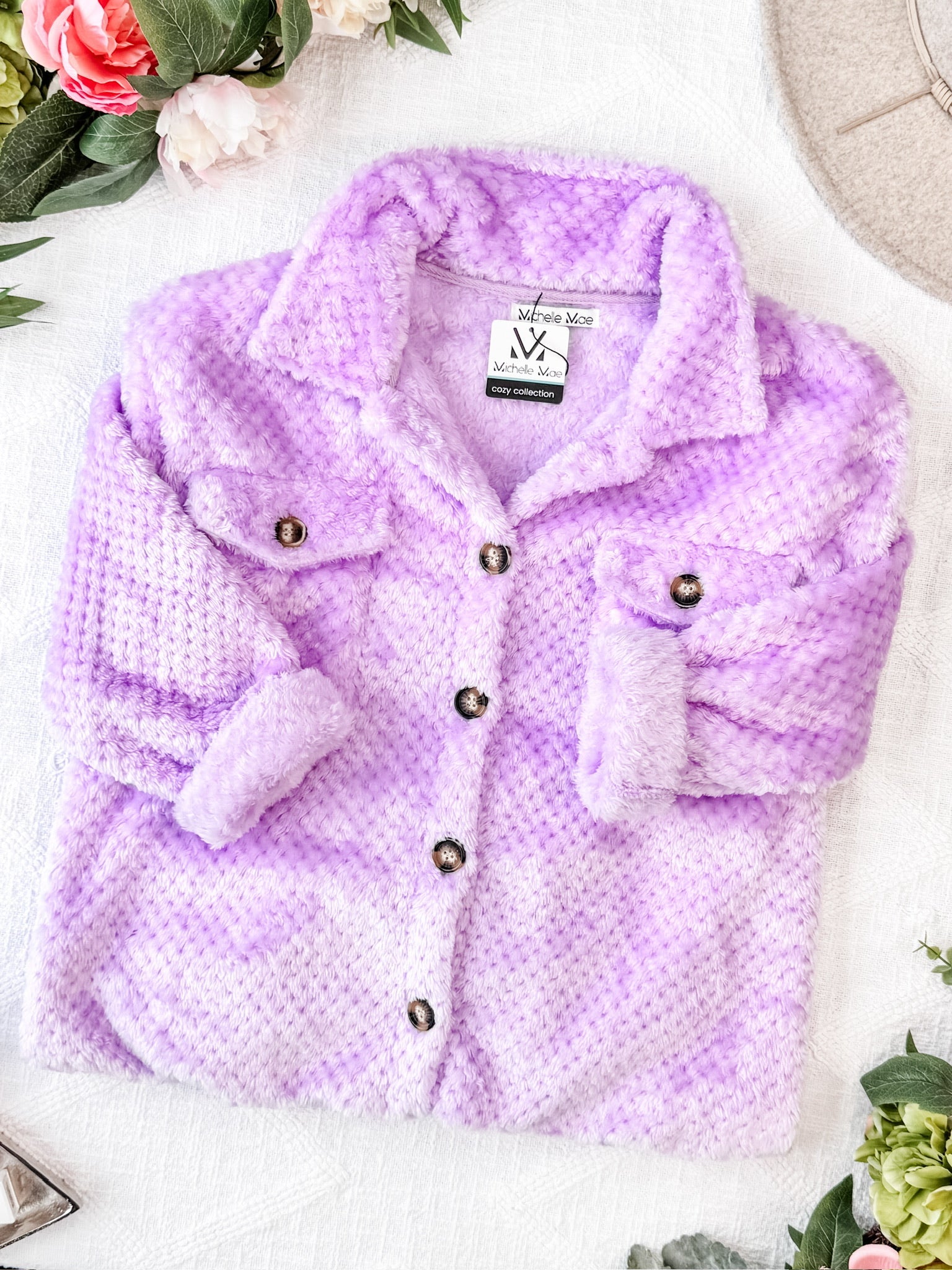 Fleece Shacket - Lavender