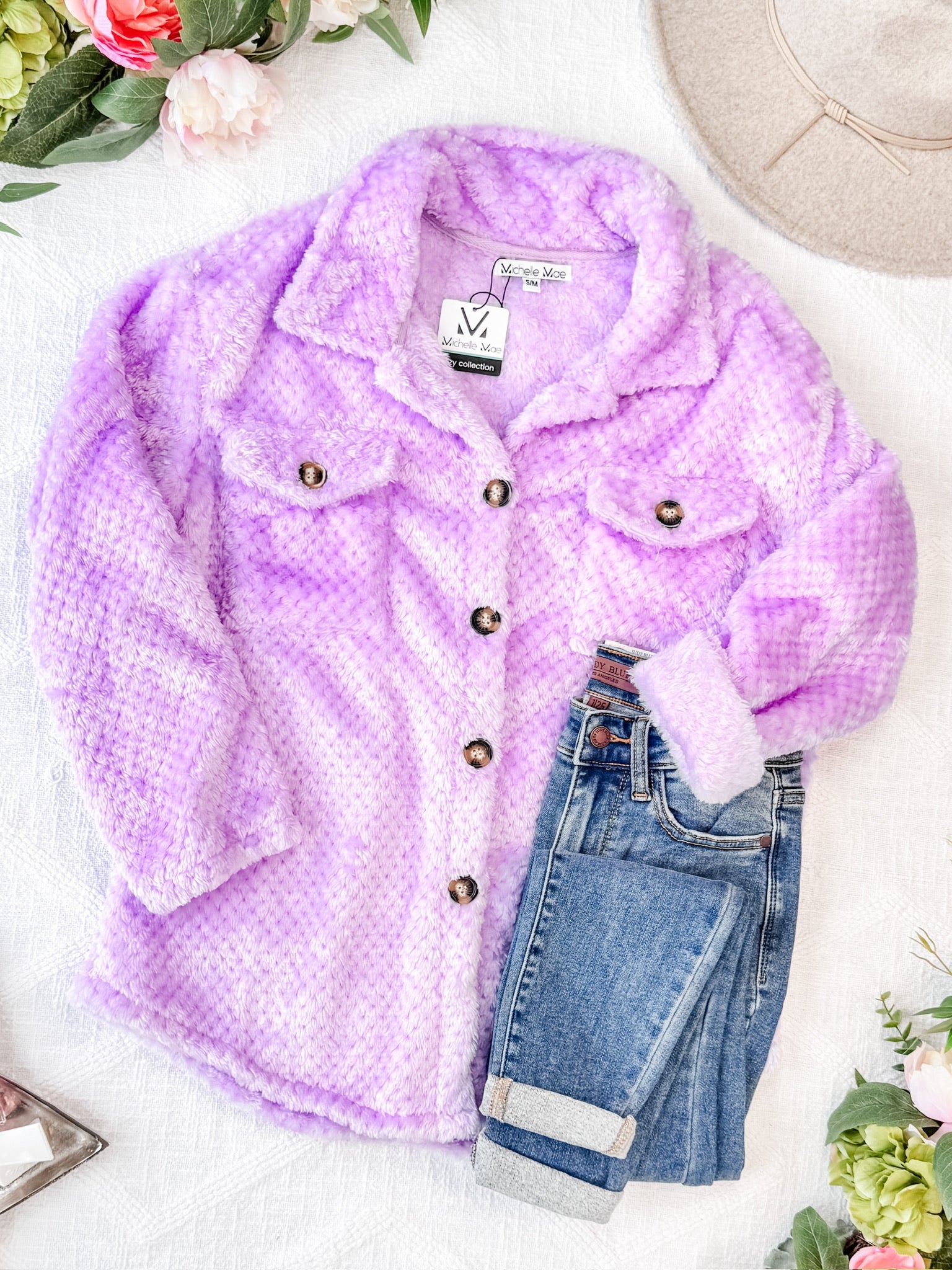 Fleece Shacket - Lavender