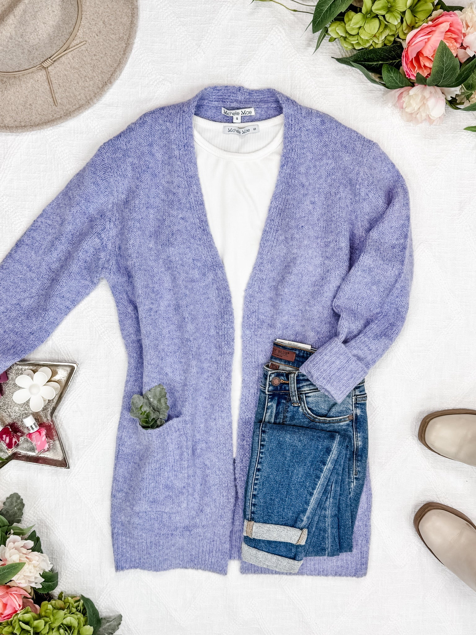 Madison Cozy Cardigan - Lavender