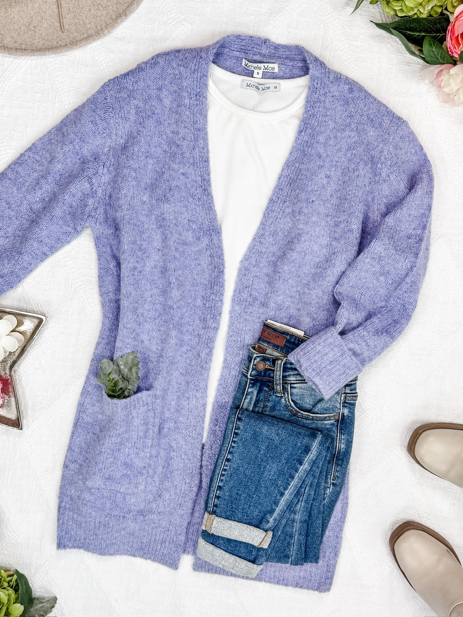 Madison Cozy Cardigan - Lavender