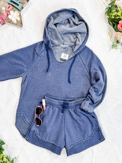 Vintage Wash Beach Hoodie - Nautical Navy