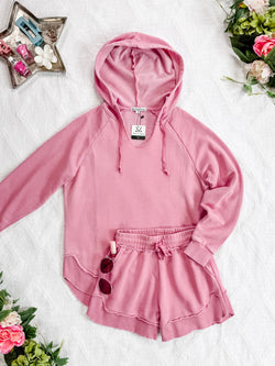 Vintage Wash Beach Hoodie - Dusty Pink