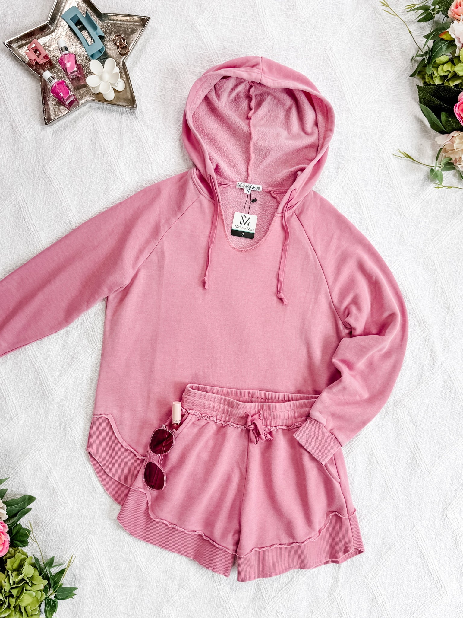 Vintage Wash Beach Hoodie - Dusty Pink