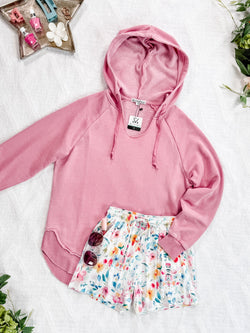 Vintage Wash Beach Hoodie - Dusty Pink