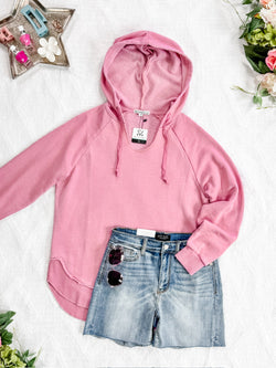 Vintage Wash Beach Hoodie - Dusty Pink
