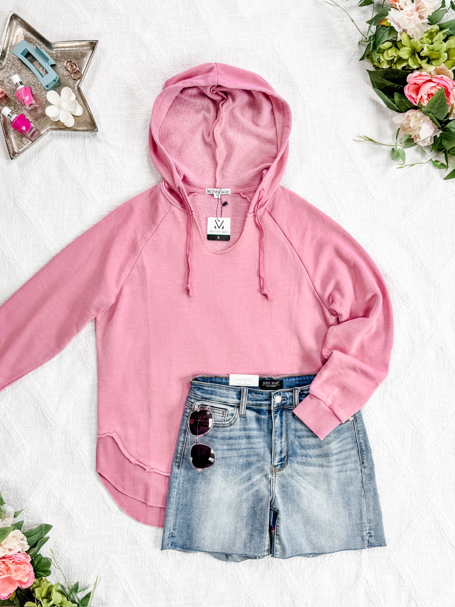 Vintage Wash Beach Hoodie - Dusty Pink