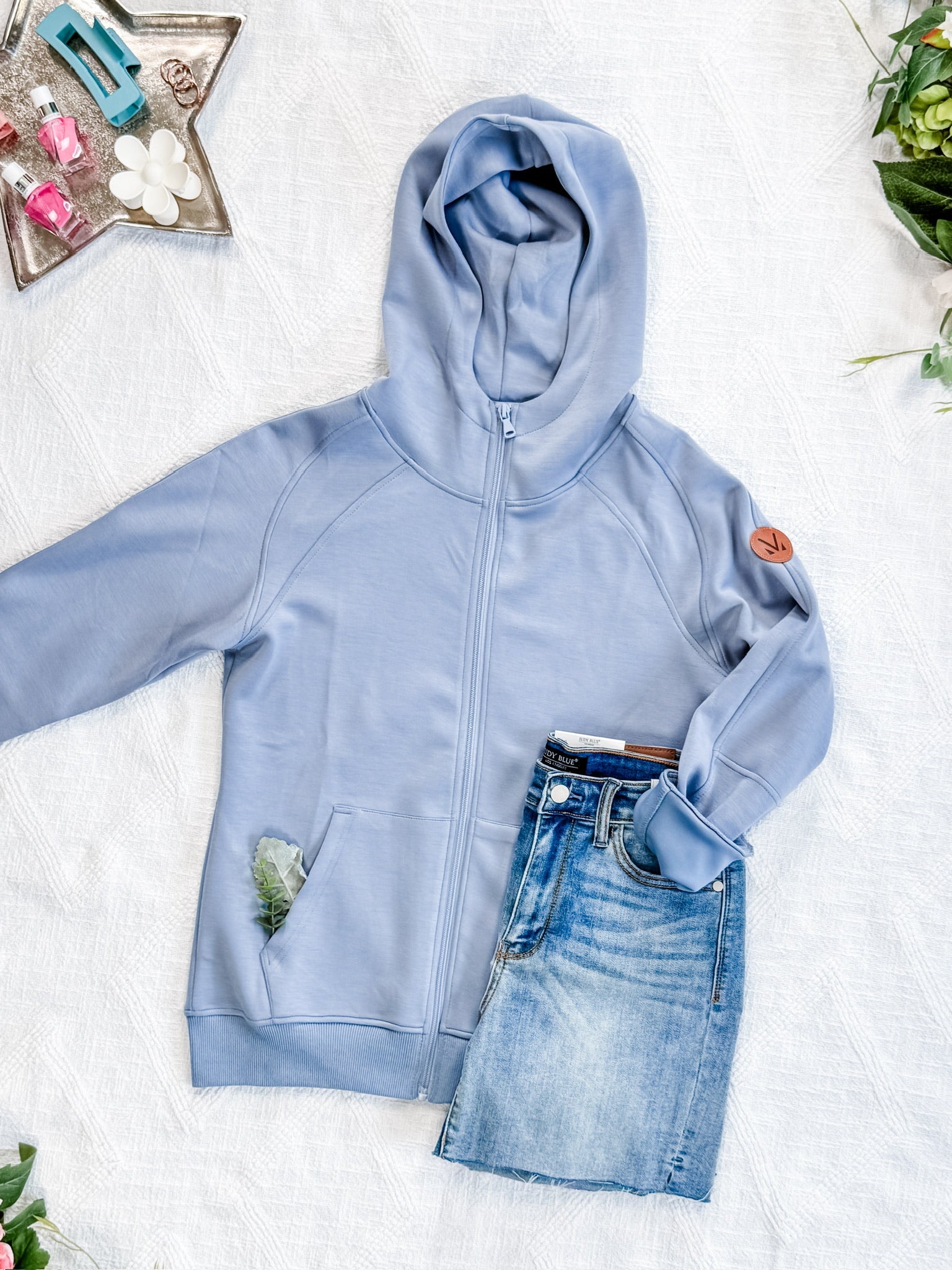 Scuba FullZip Hoodie - Dusty Blue