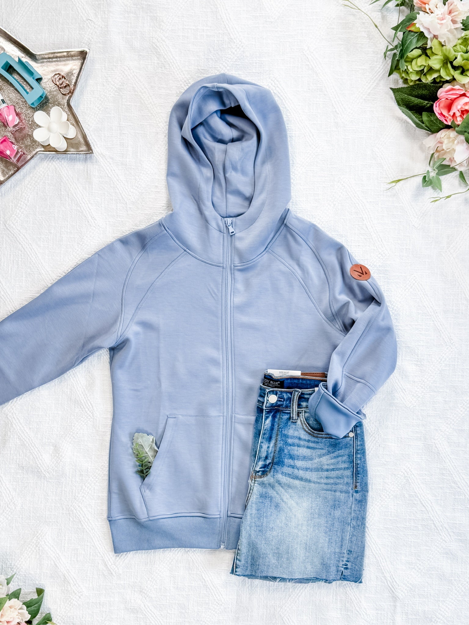 Scuba FullZip Hoodie - Dusty Blue